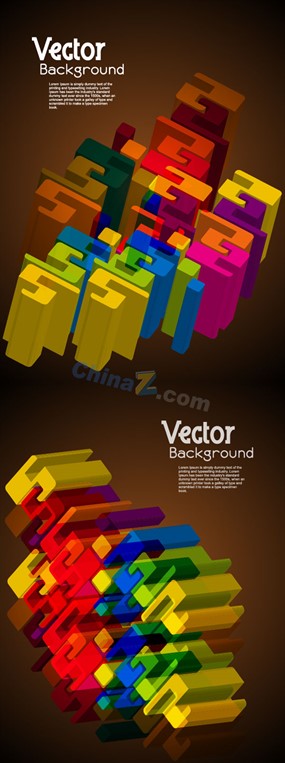 炫彩三维矢量效果图